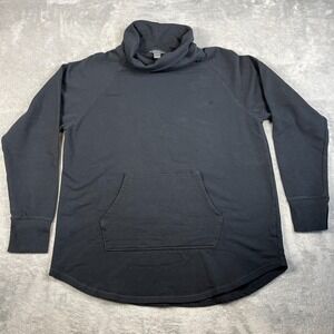 Eddie Bauer‎ Sweatshirt Womens Medium Black Cowl Neck Outdoor Stretch Thumbholes